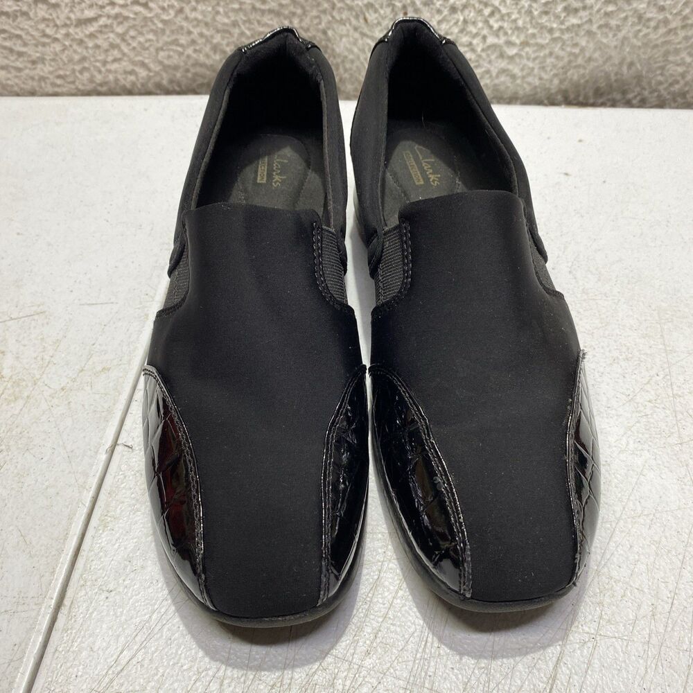 Clarks Black Shoes Gael Beam Casual Comfort Slip On Women’s Size 9.5M~26102169